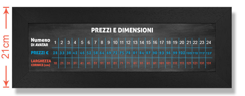 prezzi ritratto personalizzato legno nero